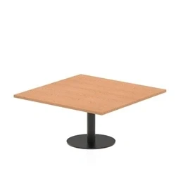 Image of Italia 1000mm Square Coffee Table Oak Top 475mm High Black Leg