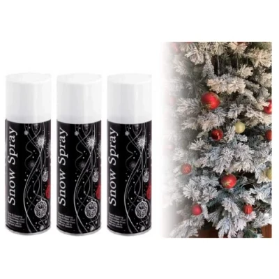 Image of SKYTE® 3 x Christmas Snow Spray Artificial Decoration For Real Effect Tree Party Festive Xmas Window Flake Plant Stencils 200ml