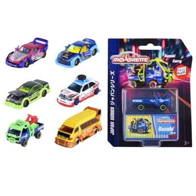 Image of Majorette 212051030 Japan Series Deluxe, 6 types, Nissan springs, Honda, Suzuki, Toyota, tuning accessories, collectible box, opening elements, scale 1:64, for children from 3 years old