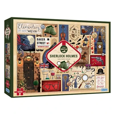 Image of Book Club: Sherlock Holmes 1000 Piece Puzzle Literature Jigsaw Sustainable for Adults Premium 100% Recycled Board Great Gift Gibsons Games