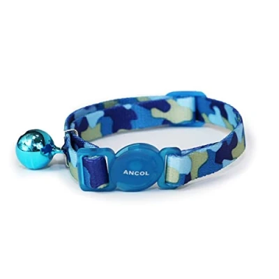 Image of Ancol Camouflage Cat Collar with safety buckle Blue
