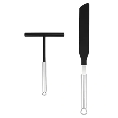 Image of QWORK® 304 Stainless Steel Crepes Distributor and Spatula, Baking Tools for Pancakes,