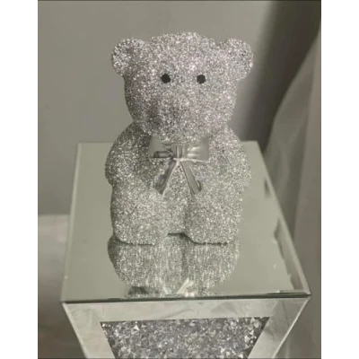 Image of DEENZ Crushed Crystal Teddy Bear Sparkle Ornament Bling Diamond Display Gift Home Decoration (Large)