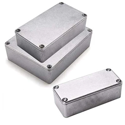 Image of Enclosure Electronics SUPERTOOL 119(L) x 94(W) 34(H) IP54 Aluminium Project Box Case Outdoor/External Power Junction Complete with Connector