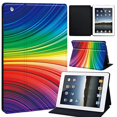Image of FINDING Case Fit Apple iPad 2/3/4 Tablet Printed PU Flip Leather Smart Lightweight Shell Stand Cover for 2 3 4 (artificial color 9)