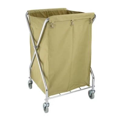 Image of Jantex Servo x Linen Trolley 220 Litre, Folding Hotel Dirty Trolley, Washing Dimensions: 985(H) 620(W) 620(D)mm, Fabric Bag Unclips from Frame, 4 Swivel Castors L616