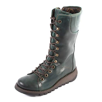 Image of Ster768Fly Rug Leather Women&#039;s Wedge Mid Calf Boots
