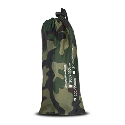 Image of Waterproof Camping Shelter Tent Tarp,Camouflage Outdoor Portable Lightweight Rainproof Mat RainTent(3 * 2.9m)