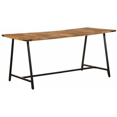 Image of vidaXL Dining Table 160x80x75 cm Solid Wood Mango