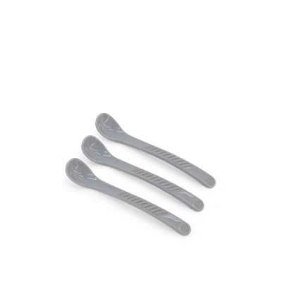 Image of Twistshake 3X Feeding Spoon Set for Baby, Infant Feeding, BPA Free, 6+ Months, Pastel Grey