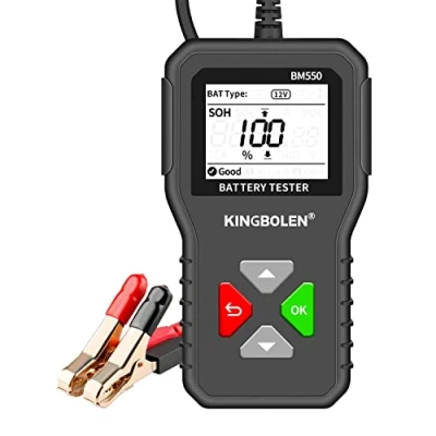 Image of Car Battery Tester 6V 12V 24V,KINGBOLEN BM550 100 2000 CCA Voltage Tester,2Ah 220Ah Internal Resistance Digital Automotive Analyzer for Cars Trucks SUV ATV Boats Motorcycles Vehicle.