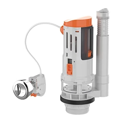 Image of Ibergrif M20522 Toilet Dual Flush Valve with Push Button System Replacement Adjustable White