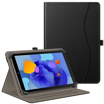 Image of FINTIE Universal Case for 10.1 inch Tablet, [Multi Angle] Folio Cover with Pocket, Elastic Clip All 9 10&quot; Compatible Samsung/Lenovo/Huawei/TECLAST/Fusion 5, Black