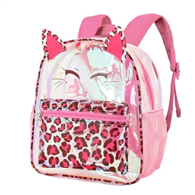 Image of Oh My Pop! Feline Small Laser Backpack, Pink