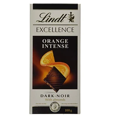 Image of Lindt Excellence Orange Intense Dark with Almonds, 100g