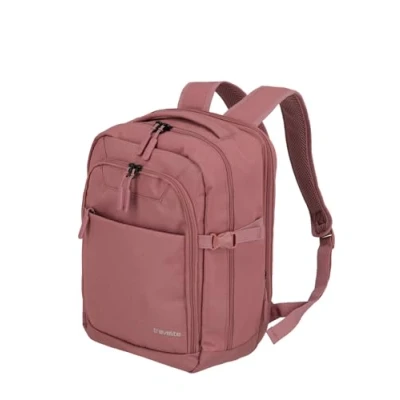 Image of Travelite Hand Luggage Backpack, Laptop 13 Inches, Kick Off, Cabin Practical Backpack with Slip on Function, 40 cm, 20 23 Litres, pink, 40, Classic