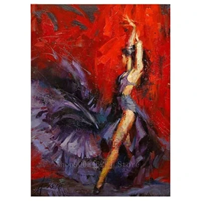 Image of 5D Diamond Painting Kits for Adults Full Drill DIY Square Flamenco Dancer 30x40cm Art by Number Crystal Rhinestone Embroidery Cross Stitch Arts Craft Home Wall Decor Gifts