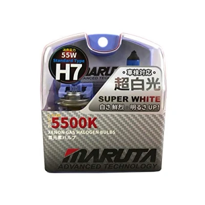 Image of MARUTA® H7 55W 12 V 5500K, Super White Series Xenon Gas Filled Car Headlight Bulbs (E4) With Advanced Technology