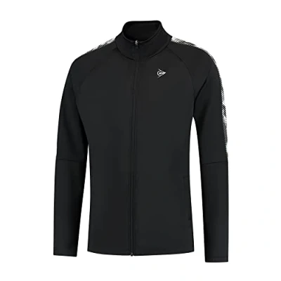 Image of Dunlop Mens Practice Tracksuit Jacket Tennis Shirt, Nero, XL