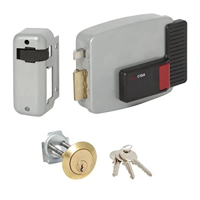 Image of CISA 11610 0920006 60 2 Electric Lock Apply Cylinder Detached Left, 12 V, Painted Aluminium Grey, Entrata