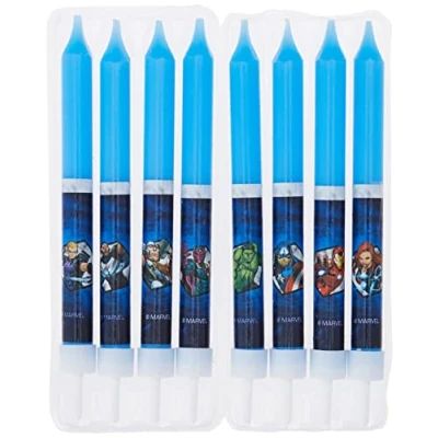 Image of Dekora Set of 3D Birthday Candles from Avengers for Children&#039;s Cakes 8 Decorative