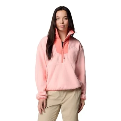 Image of Columbia Sequoia GROVE 1/2 ZIP Fleece jumper, Women&#039;s, Size: Small, Pink sand/alpenglow
