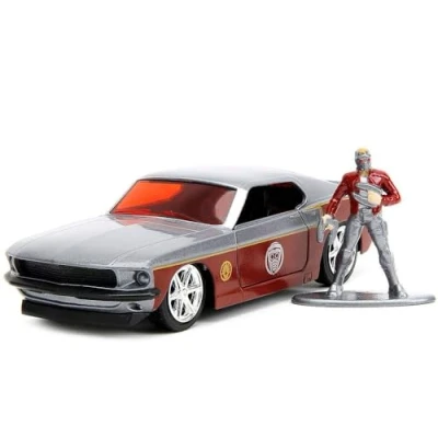 Image of Marvel Guardians of The Galaxy 1:32 1969 Ford Mustang Die Cast Car &amp; 1.65&quot; Starlord Figure, Toys for Kids and Adults