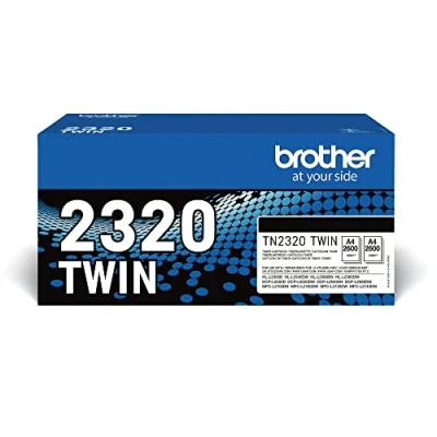 Image of BROTHER TN 2320TWIN Toner Cartridge, Black, Single Pack, High Yield, includes 2 x Cartridges, Genuine Supplies