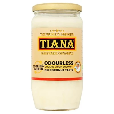 Image of TIANA Fairtrade Organic Virgin Coconut Oil, Odourless Cooking Butter 750ml (Pack of 2)