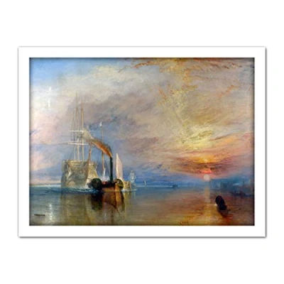 Image of Turner The Fighting Temeraire Ship Painting Artwork Framed Wall Art Print 18X24 Inch