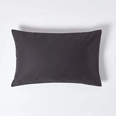 Image of HOMESCAPES 1000 Thread Count Egyptian Cotton Grey Standard Size Pillowcase Luxury Housewife Pillow Case