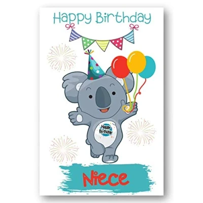 Image of Second Ave Niece Children&#039;s Kids Koala Bear Birthday Card For Him Greetings