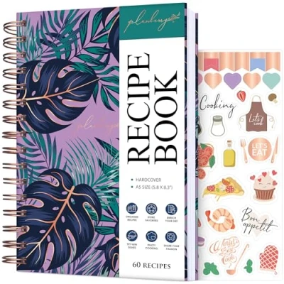 Image of PLANBERRY Recipe Book Blank Hardcover Cookbook to Write in Your Own Recipes Empty Cook Journal Fill Family Notebook 60 Recipes, 14x21cm (Wild Purple)