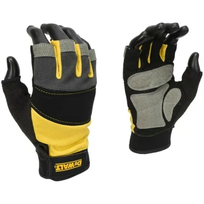 Image of DEWALT dpg213l Half Finger Protection Gloves, Reinforced (Size L) Black