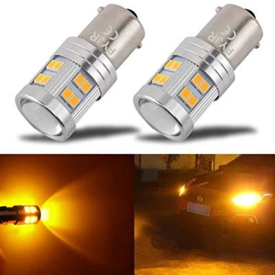 Image of 1156 Ba15S 1141 P21W Amber Yellow Orange Led Bulbs, With Projector Extremely Bright 6W Dc 10 30V, For Backup, Reverse Lights, Stop Drl Turn Signal Light, Rv Lights (Pack Of 2)
