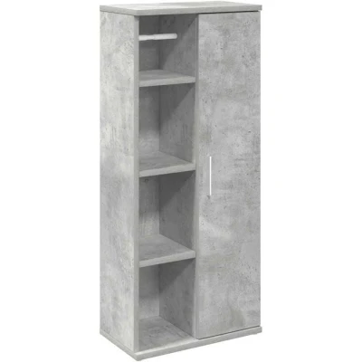 Image of vidaXL bathroom cabinet with storage/concrete grey engineered wood, built in paper roll holder, 39x22x90 cm, for modern organization