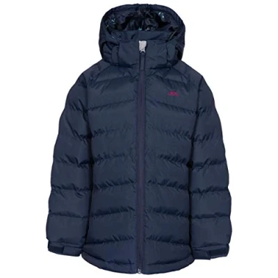 Image of Trespass Girls Padded Jacket Windproof Water Resistant Hooded School Amira