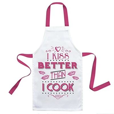 Image of The Leonardo Collection Slogan Kitchen Apron I Kiss Better Than Cook