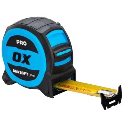 Image of OX Pro 8m/26ft Tuff Blade Tape Measure Magnetic Dual Hook &amp; 32mm Wide