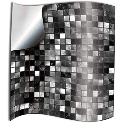 Image of 48 Black White Kitchen Bathroom Tile Stickers Transfers Printed for 6 x inch 15 15cm Tiles DIY Stick On Wall Peel N Style Decals by (6x6 Stickers, White)