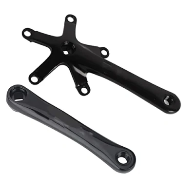 Image of Keenso Bike Crank Arm Set, Universal 1 Pair 170mm Mountain Racing Square Taper Crankset Road Bicycle Single Speed Set BCD 130mm (black)
