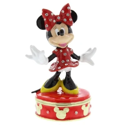 Image of Disney Treasured Trinkets Minnie Mouse Trinket Box Crystals Jewelry Storage DI109