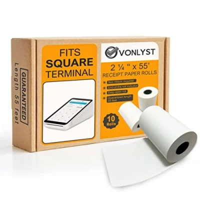 Image of Vonlyst Receipt Paper Roll for Square Terminal Credit Card Machine (10 rolls)