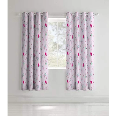 Image of Catherine Lansfield Fairies 66x72 Inch Eyelet Curtains Two Panels Pink