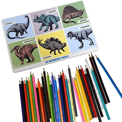 Image of Rex London Dinosaurs 36 Colouring Pencils In A Tin