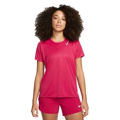 Image of NIKE Women&#039;s Race T Shirt, Mystic Hibiscus/Reflective Sil, XS UK