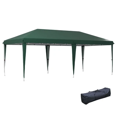 Image of Outsunny 6 x 3 (m) Pop Up Gazebo Patio Party Event Heavy Duty Canopy Green
