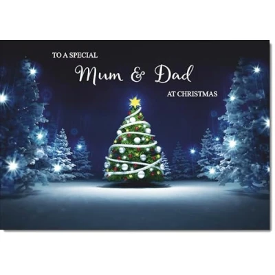 Image of doodlecards Mum &amp; Dad Christmas Card Medium Size with Plain Envelope