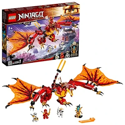 Image of LEGO 71753 NINJAGO Legacy Fire Dragon Attack Toy with Kai, Zane and Nya Minifigures, Ninja Play Set, Gifts for 8 Plus Year Old Boys &amp; Girls