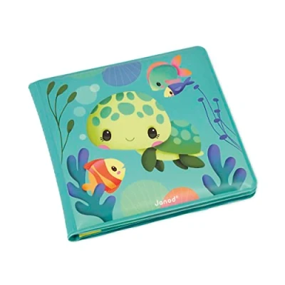 Image of Janod Magic Bath Book The Life of Sea Turtles 8 Illustrated Pages Ink Toy Early Learning 10 Months +, J04721